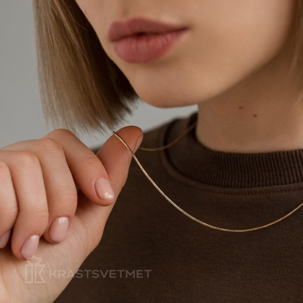 Цепь из желтого золота 585, плетение «Снейк»